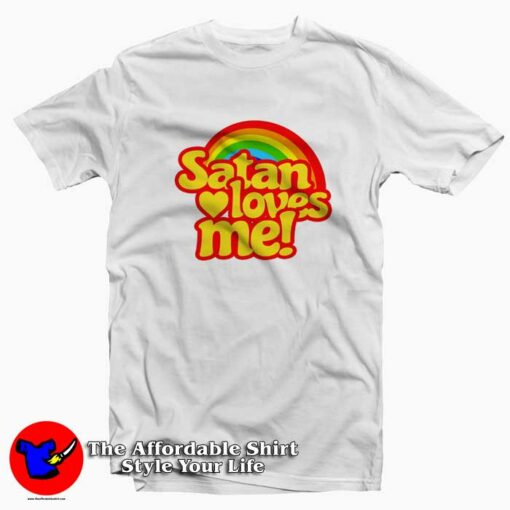 Funny Satan Loves Me Rainbow Unisex T-shirt On Sale