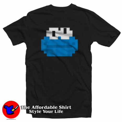 Funny Sesame Street 8-Bit Cookie Monster T-Shirt On Sale