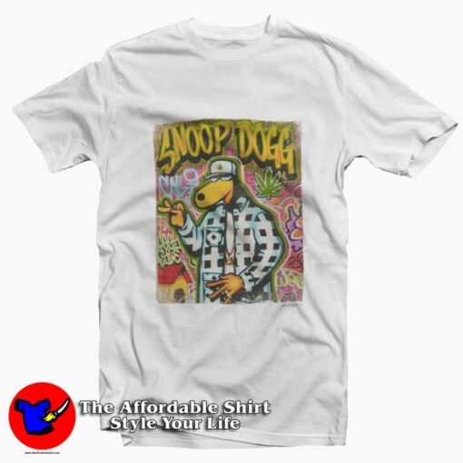 Funny Snoop Dogg Bear Graffiti Graphic T-Shirt On Sale