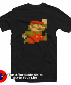Funny Super Mario 8-bit Pixel Jump Unisex T-Shirt On Sale Funny Super Mario 8-bit Pixel Jump Unisex T-Shirt On Sale