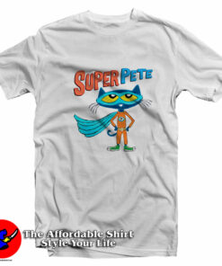 Funny Super Pete The Cat Graphic T-Shirt On Sale