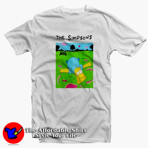 Funny The Simpsons Lying Around Watermelon T-Shirt On Sale