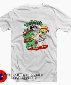 Funny Turtles Ninja Raphael vs Bart Simpson T-shirt On Sale