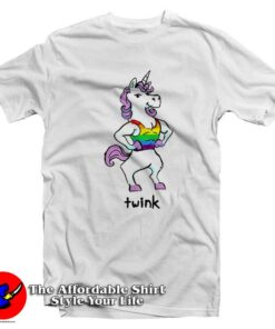Funny Unicorn Twink Rainbow Gay Pride T-shirt On Sale