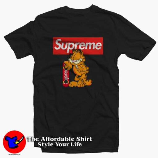 Garfield Skateboard And Smoke Hypebeast T-shirt On Sale