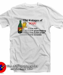 Garfield The 4 Stages Of Soju Graphic T-Shirt On Sale