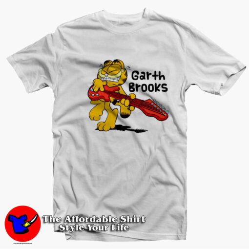 Garth Brooks x Garfield Vintage Cartoon T-Shirt On Sale