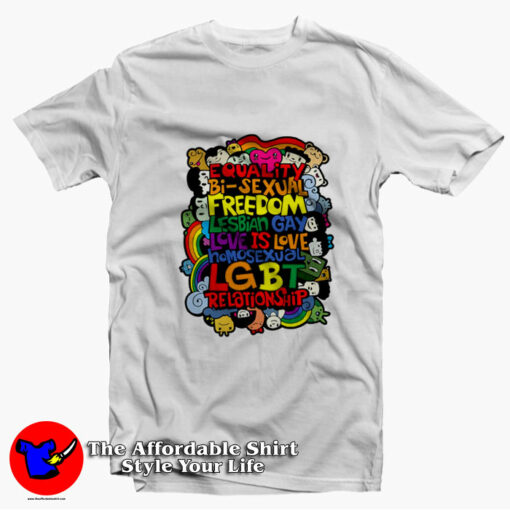 Gay Pride Rainbow Equality Support Unisex T-Shirt On Sale