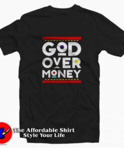 God Over Money Retro Graphic Unisex T shirt On Sale 2
