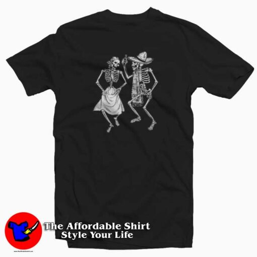 Gothic Dancing Skeletons Graphic Graphic T-Shirt Cheap