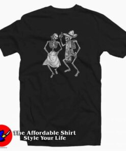 Gothic Dancing Skeletons Graphic Graphic T-Shirt Cheap