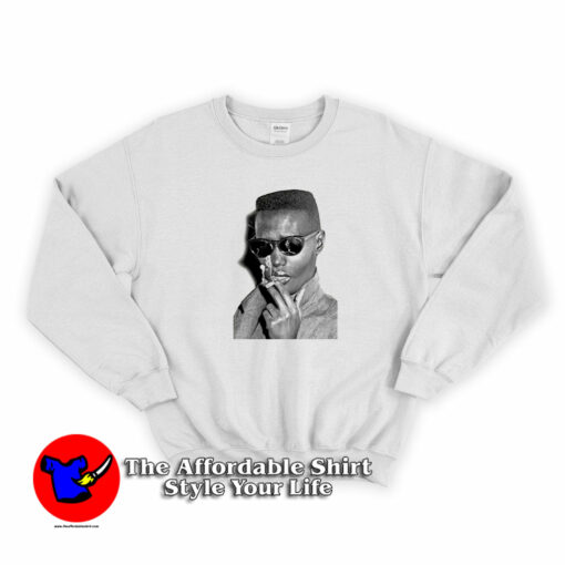 Grace Jones Smoking Old Style Unisex Sweatshirt On Sale