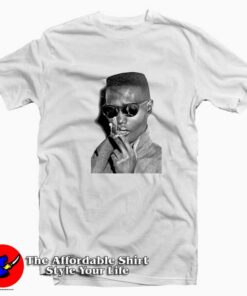 Grace Jones Smoking Old Style Unisex T-shirt On Sale Grace Jones Smoking Old Style Unisex T-shirt On Sale
