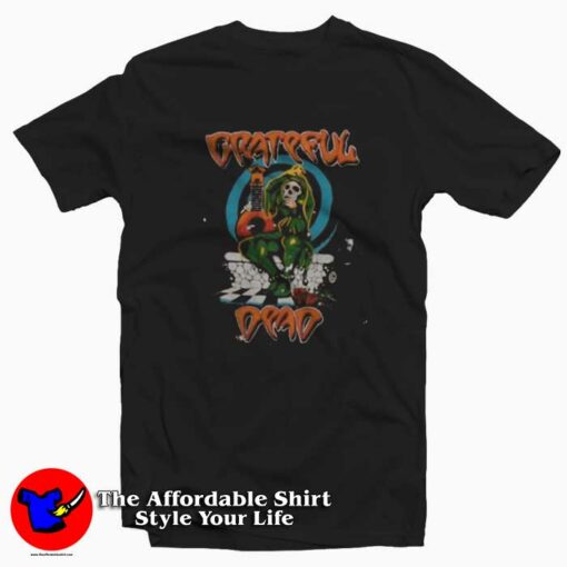 Grateful Dead Skull Play Guitar Unisex T-shirt On Sale