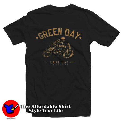 Green Day Skeleton Ride Vintage Graphic T-Shirt On Sale