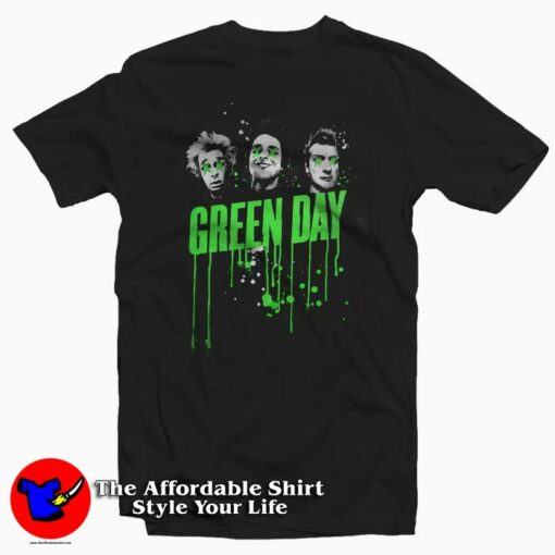 Green Day Three Drips T Shirt For Men Or Women