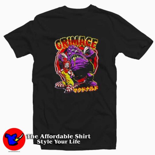 Grimace Fast Food Horror Graphic Unisex T-Shirt On Sale