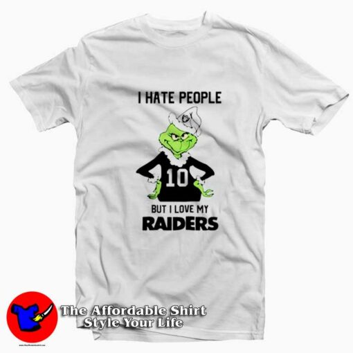 Grinch I Hate People But I Love My Raiders T-Shirt On Sale