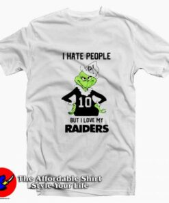 Grinch I Hate People But I Love My Raiders T-Shirt On Sale