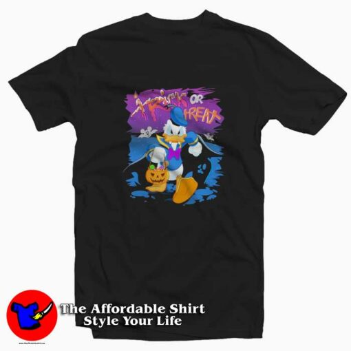 Halloween Donald Duck Pumpkin Funny T-shirt On Sale