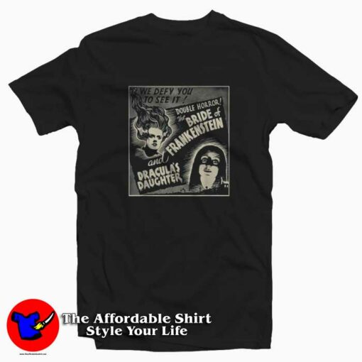 Halloween Movie Dracula Frankenstein Unisex T-shirt On Sale