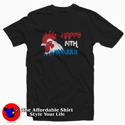 Happy Bastille Day French Rooster Unisex T-shirt On Sale