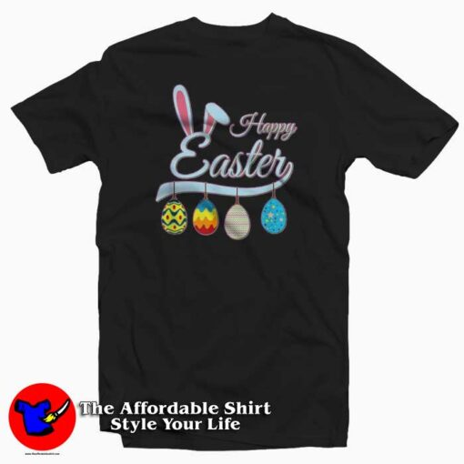 Happy Easter Bunny Tee shirt with Easter Eggs