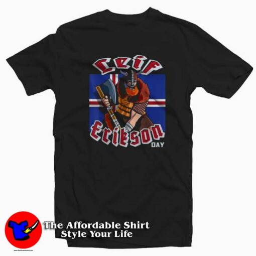 Happy Leif Erikson Day Iceland Viking T-shirt On Sale