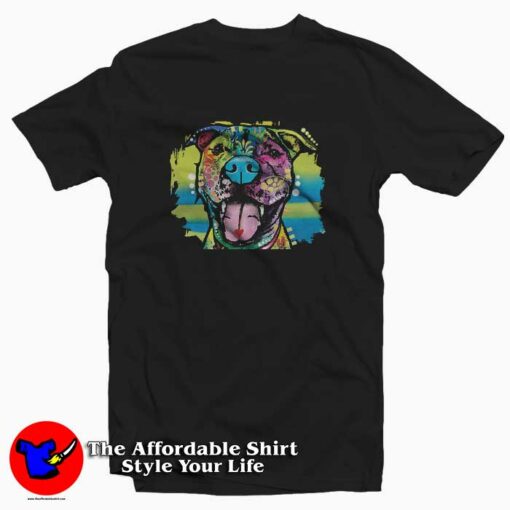 Happy Pittie Neon Pitbull Unisex T-Shirt Cheap