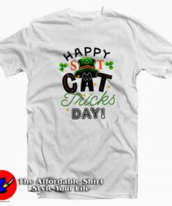 Happy St Cat Tricks Day Leprechaun Hat T-Shirt Gift Irish Day