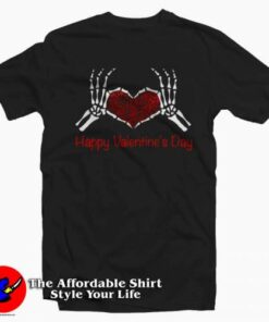 Happy Valentine  Skeleton Heart T-Shirt Gifts Valentine Day