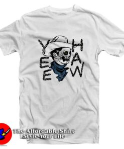 Hard Livin Cowboy Skull Graphic T-Shirt On Sale