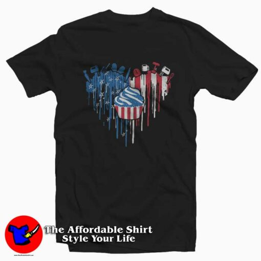 Heart American Independence Day Unisex T-shirt On Sale