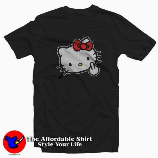 Hello Kitty Cute Goes Rude Funny Unisex T-shirt On Sale