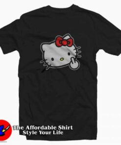 Hello Kitty Cute Goes Rude Funny Unisex T-shirt On Sale
