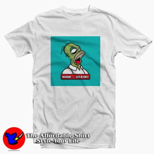 Homer Simpson Zombie Mr Brain Unisex T-shirt On Sale