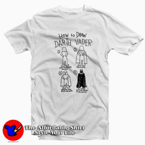 How To Draw Darth Vader Tee Shirt