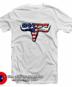 Howdy Bull American Flag Graphic T-Shirt On Sale Howdy Bull American Flag Graphic T-Shirt On Sale