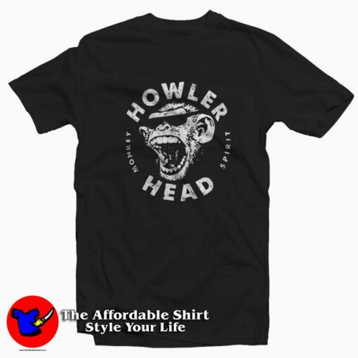 Howler Head Monkey Vintage Whiskey T-shirt On Sale