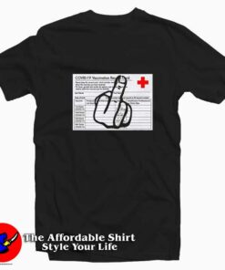 I Identify As Vaccinated Middle Finger Unisex T-shirt On Sale