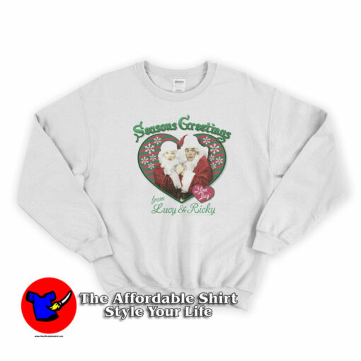 I Love Lucy Seasons Greetings Holiday Sweatshirt On Sale