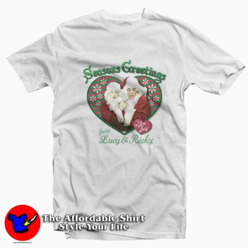 I Love Lucy Seasons Greetings Holiday T-shirt On Sale