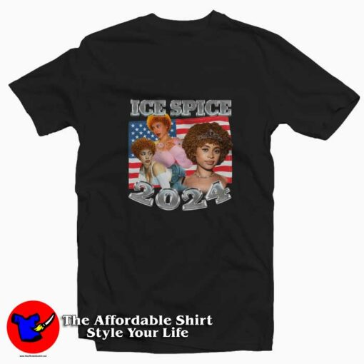 Ice Spice American Flag Graphic Unisex T-Shirt On Sale