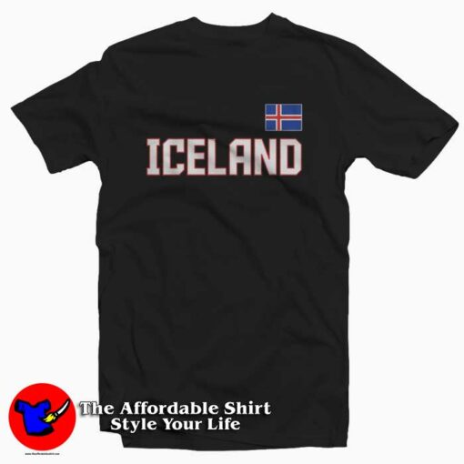 Icelandic Flag Nordic Island Football T Shirt Cheap