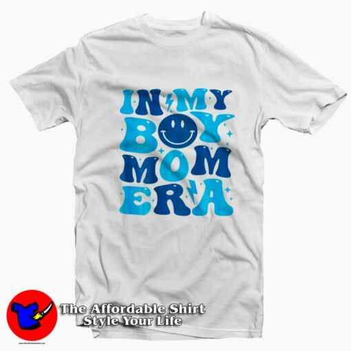 In My Boy Mom Era Blue Graphic Unisex T-Shirt On Sale