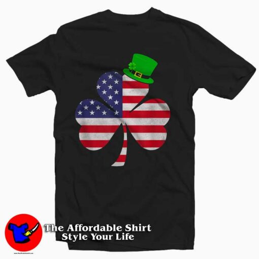 Irish American Flag Shamrock T-Shirt Gift St Patricks Day