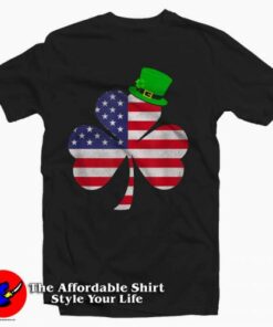 Irish American Flag Shamrock T-Shirt Gift St Patricks Day