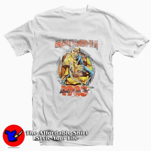 Iron Maiden World Piece 1983 Tour Graphic T-Shirt On Sale