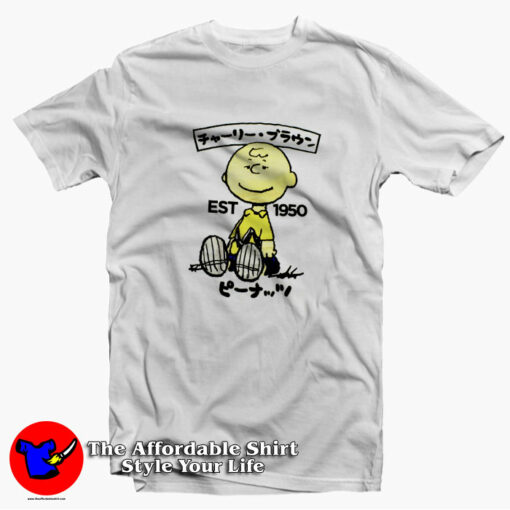 Japan Peanuts Charlie Brown Vintage Unisex T-shirt On Sale