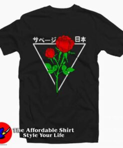 Japanese Red Roses Tumblr Tee Shirt